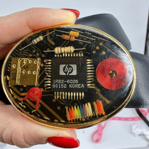 Vintage 70s RARE Von West Computer Gear HP Belt Steam Punk Buckle Belt Collector - Picture 1 of 7